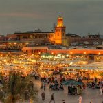 Marrakech city in the evening